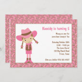 カウガールの誕生日招待状 招待状 (正面/裏面)