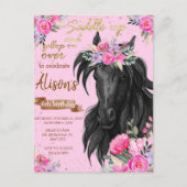 カウガールの誕生日 馬に乗って出発しよう ポストカード (正面)