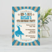 カウガールの4歳誕生日パーティーガール招待状 招待状 (スタンド正面)