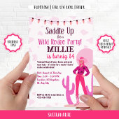 カウガールカントリーコケット ウェスタン バースデー インビテーション