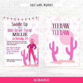 カウガールカントリーコケット ウエスタン バースデー インビテーション