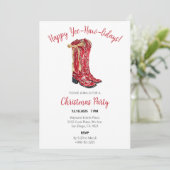 カウガールクリスマスの水彩招待状 招待状 (スタンド正面)