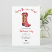 カウガールクリスマスの水彩招待状 招待状 (スタンド正面)