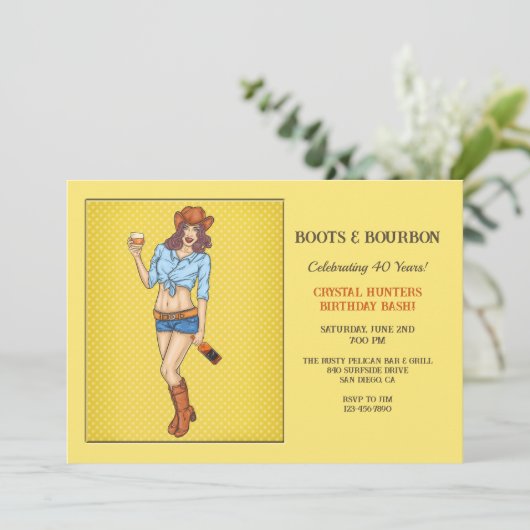 カウガールブーツとバーボンの招待状 招待状 (スタンド正面)