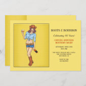 カウガールブーツとバーボンの招待状 招待状 (正面/裏面)