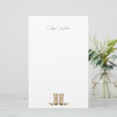 カウガールブーツのカントリー便箋セット 便箋 (スタンド正面)