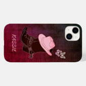 カウガールブーツ帽子蝶バーガンディー オーダーメイド Case-Mate iPhoneケース (裏面 (横))