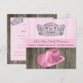 カウガールプリンセスベイビーシャワー 招待状 (正面/裏面)