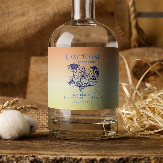 カウガールマーメイドサンセットバチェロレッテパーティー スパークリングワインラベル