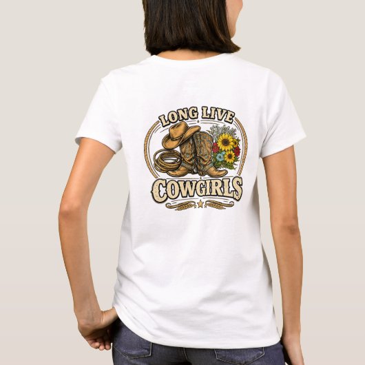 カウガール万歳 ウエスタンデザイン Tシャツ (裏面)