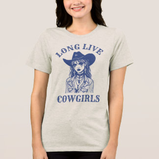 カウガール万歳 ビンテージ ウエスタングラフィックTシャツ トライブレンドTシャツ