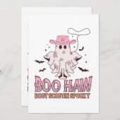 カウガール不気味ウエスタンおもしろいハロウィーン 招待状 (正面/裏面)