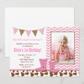カウガール写真の誕生日招待状 招待状 (正面/裏面)