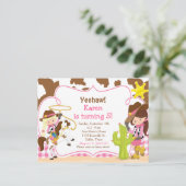 カウガール西部風バースデーパーティー ポストカード (スタンド正面)