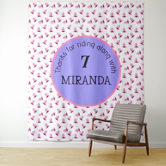 カウガール誕生日バナー タペストリー (インサイチュ)