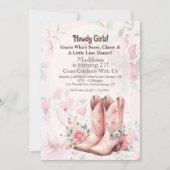 カウガール誕生日ラインディンス 招待状 (正面)