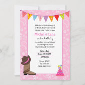 カウガール誕生日招待状 招待状 (正面)