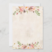 カウガール風の白いベビーシャワーカード 招待状 (裏面)