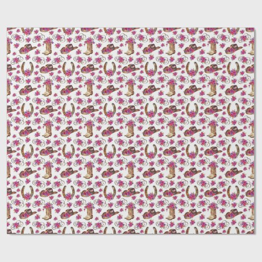 カウガール ウェディング ギフト包装紙 ラッピングペーパー (フラット)