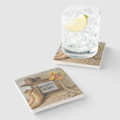 カウガール・カウボーイスタイルの幸せな家 コウボーイブーツ付き ストーンコースター (横)