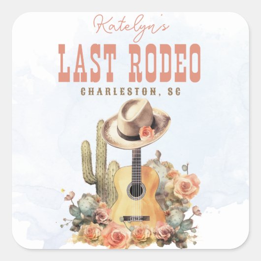 カウガール カントリー ラスト ロデオ バチェロレッテ ウィークエンド スクエアシール (正面)