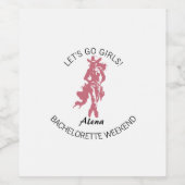 カウガール・クルー独身最後の祭り ワインラベル (シングルラベル)