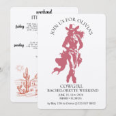 カウガール・クルー独身最後の祭り 招待状 (正面/裏面)