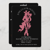 カウガール・クルー独身最後の祭り 招待状 (正面/裏面)