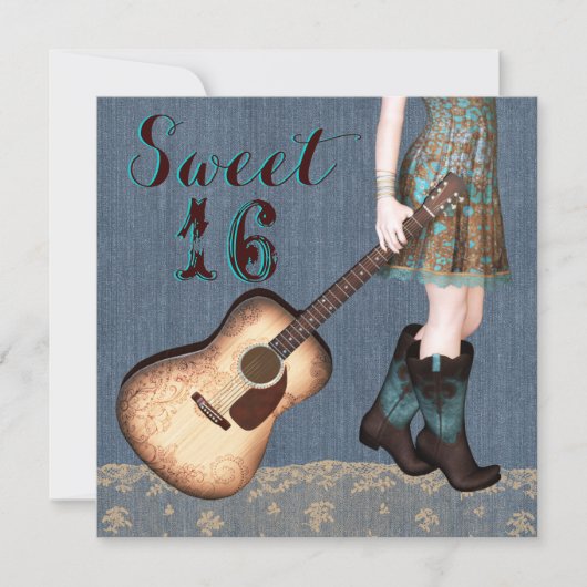 カウガール スイート16 パーティー 招待状 (正面)