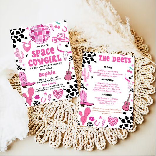 カウガール ディスコ ブライズメイド ウィークエンド 予定表 招待状