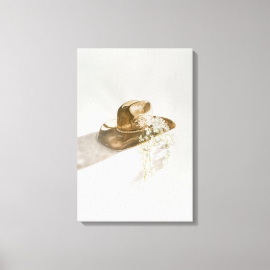 カウガール ハット 花柄 キャンバス (正面)