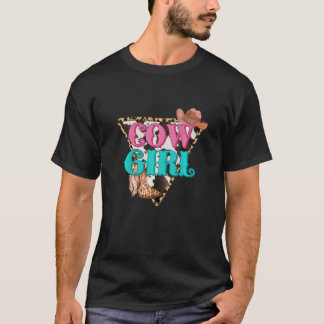 カウガール ヒョウ柄 トライアングル ハット Tシャツ