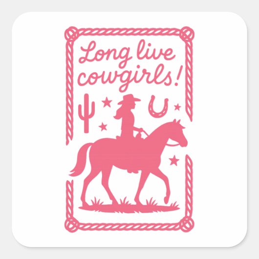 カウガール ピンク ウェスタン バチェロレッテ 永遠に スクエアシール (正面)