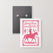 カウガール ピンク ウェスタン バチェロレッテ 永遠に 缶バッジ (正面/裏面)