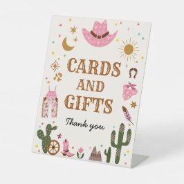 カウガール ピンク カード ギフト ベビーシャワーテーブル 台座サイン