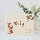 カウガール ピンク フラワー ブライダル シャワー 招待状 (スタンド正面)