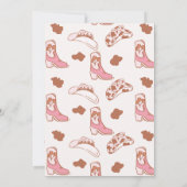 カウガール ピンク ブーツ ファースト ロデオ 1歳 誕生日 招待状 (裏面)