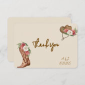 カウガール フラワー ブライダルシャワー 招待状 (正面/裏面)