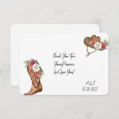 カウガール ブライダルシャワーの感謝カード サンキューカード (正面/裏面)