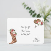 カウガール ブライダルシャワーの感謝カード サンキューカード (スタンド正面)
