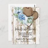 カウガール ブライダルシャワーの招待状 ポストカード (正面/裏面)