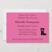 カウガール ブーツ 誕生日招待状 招待状 (裏面)