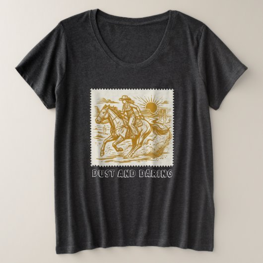 カウガール プラスサイズTシャツ (デザイン正面)