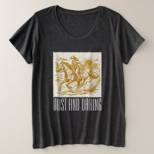 カウガール プラスサイズTシャツ (デザイン正面)