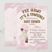 カウガール ベイビー シャワー 招待状 (正面/裏面)