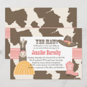 カウガール ベビーシャワー 招待状 (正面/裏面)