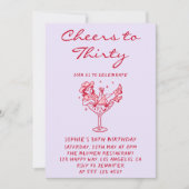 カウガール マルティーニ 乾杯！30歳の誕生日 招待状 (正面)