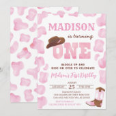 カウガール ロデオ ウェスタン 誕生日1周年 招待状 (正面/裏面)