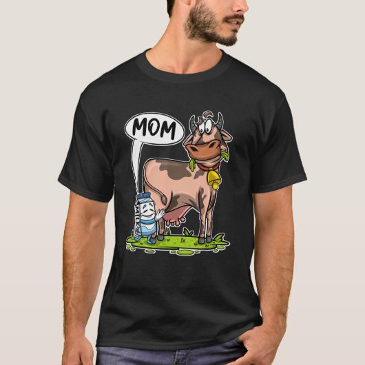 カウガール 牛乳 カートン 呼び出し 牛 母 ミルク ファーマー 牛 Tシャツ (正面)