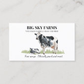 カウグラス – 食べ物を与え農業ファーム水カラーカーフ 名刺 (正面)